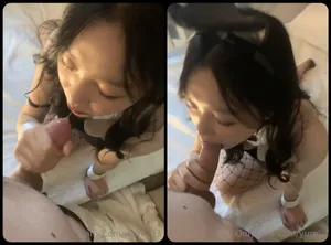 Thỏ con nứng thích mút củ khoải to